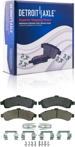 Vista 6 de Detroit Axle - Kit de freno delantero para Chevrolet Trailblazer GMC Envoy Buick Rainier Isuzu Ascender Olds Bravada Saab 9-7X, repuesto