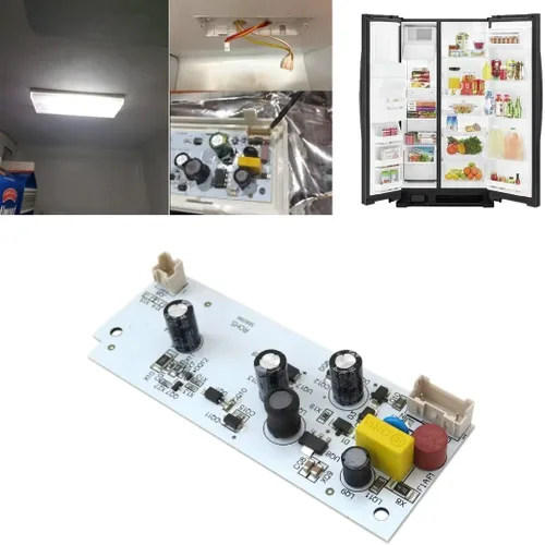 Vista 3 de 1 controlador LED W10515058 + 2 luces LED W10515057 de repuesto para refrigerador Maytag MSF25D4MDM01