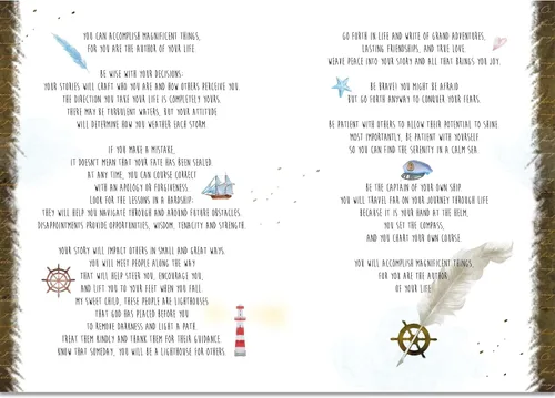 Vista 5 de Smiling Wisdom - Old World - Tarjeta de felicitación y recuerdo con texto en inglés «You Are The Author of Your Life»