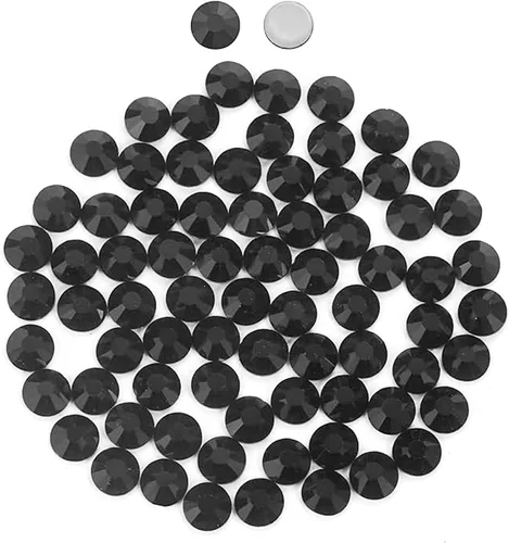 Vista 26 de Novani Hotfix - Diamantes de imitación redondos, aguamarina con parte trasera plana, gemas de cristal redondas para manualidades, tela, ropa