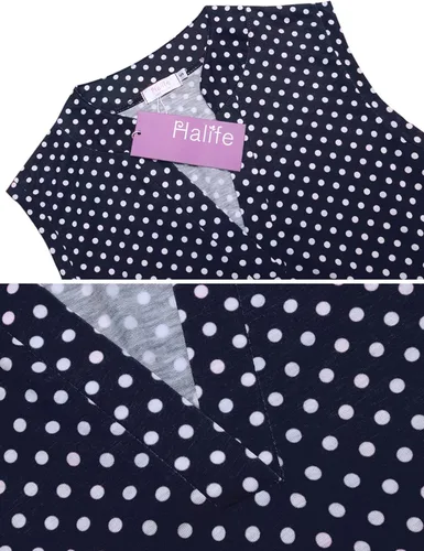 Vista 5 de Halife - Blusa larga sin mangas con estampado floral para mujer, con cuello en V
