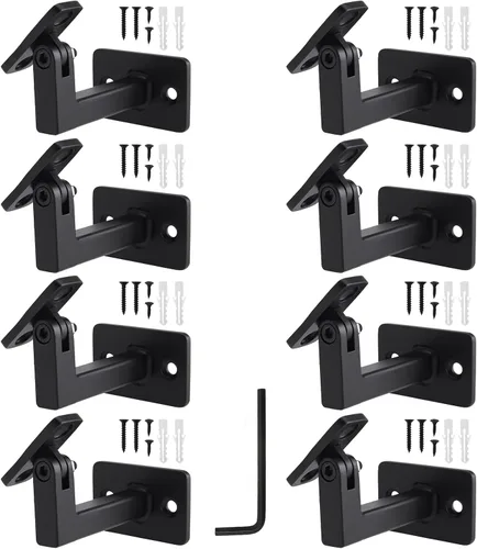 Vista 9 de RealPlus Soportes de pasamanos ajustables resistentes giratorios cuadrados para escaleras de escalera, paquete de 3