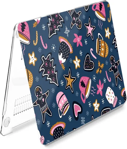 Vista 5 de Funda rígida compatible con MacBook Pro 16 14 M3 M2 2023 M1 Pro 13 2022 Air 13 2021 Retina 2020 Mac 11 12 Laptop patrón de invierno copo de nieve