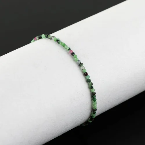 Vista 3 de TGH Pulsera de cuentas naturales con piedras preciosas microfacetadas, joyería para ella, cristales curativos energéticos de piedra natal, cadena