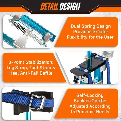 Vista 4 de Pentagon Herramienta profesional 18"-30" zancos azules para paneles de yeso de la más alta calidad