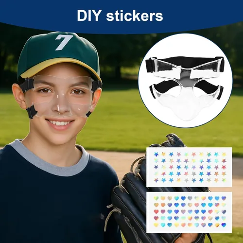 Vista 8 de Protector de nariz para nariz rota, máscaras faciales deportivas con acolchado de espuma, protector facial transparente ajustable, protección