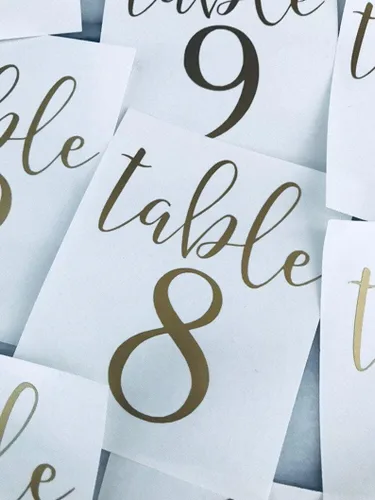 Vista 2 de Wedding Table Numbers, Table Number Decals for Wedding Centerpiece, Vinyl Numbers, DIY Table Number, Calligraphy Wedding Table Numbers