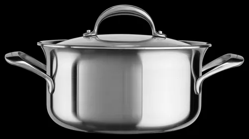Vista 2 de KitchenAid KC2C60LCST - Cacerola baja de 5 capas con núcleo de cobre de 6 cuartos de galón con tapa, acero inoxidable, mediano, acabado de acero