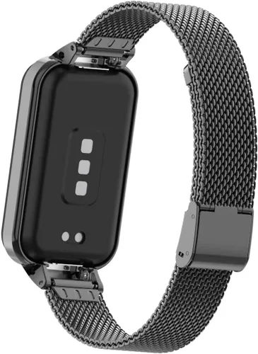 Vista 2 de Compatible con Xiaomi Redmi Band 2 Bandas, correa de repuesto de metal de acero inoxidable con marco de metal para Xiaomi Smart Band 8 Active