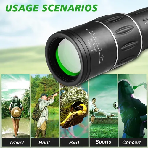 Vista 6 de 16x52 Mini Telescopio Monocular de Alta Potencia para Adultos, Regalos de Cumpleaños para Hombres Papá Él Marido Niños Adolescentes, Alcance