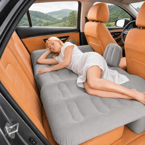 Vista 2 de Asiento trasero del colchón de aire del coche con bomba Gris