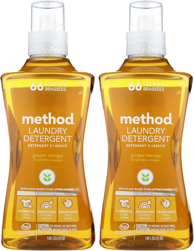 Vista 8 de Method Detergente líquido para lavandería; aroma a salvia de playa, removedor de manchas; 66 cargas por botella de 53.5 onzas; (paquete de 1)