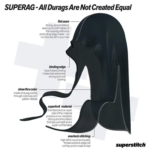 Vista 4 de Superstitch Superag Durag prémium, Bueno y malvado