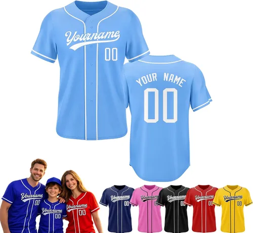 Vista 18 de Camiseta de béisbol personalizada, nombre del equipo, número de equipo, logotipo, camisetas impresas cosidas, uniformes deportivos, regalos