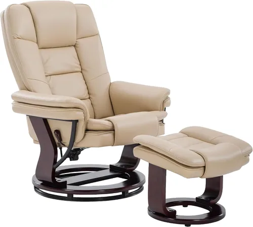 Vista 11 de Sillón reclinable giratorio con sofá reclinable otomano, reposapiés, juego Beige