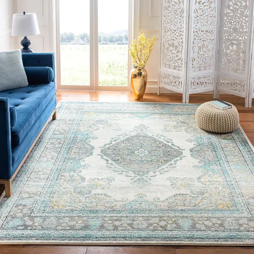 Vista 22 de SAFAVIEH Evoke Collection EVK250A - Alfombra de pasillo, 2 pies 2 pulgadas x 7 pies, color crema y fucsia, diseño oriental Shabby chic, no desprende