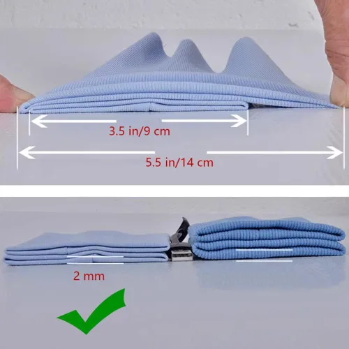 Vista 2 de 1 par de tela de algodón elástico de punto fino para coser camisas, tops y bricolaje (verde manzana, 1 par)
