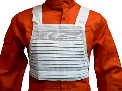 Vista 3 de Mono X-wing Rebel Fighter Pilot naranja + Chaleco blanco de Star Wars