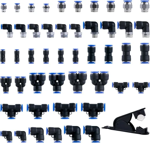 Vista 9 de Juego de 34 piezas de accesorios de línea de freno de aire de latón DOT 1/4" 3/8" 1/2" accesorios de línea de aire de conexión rápida accesorios