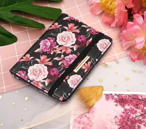 Vista 8 de Funda para pasaporte, cartera de viaje para tarjetas de crédito, bloqueo RFID, carteras para pasaporte para mujeres y hombres con ranura para fotos