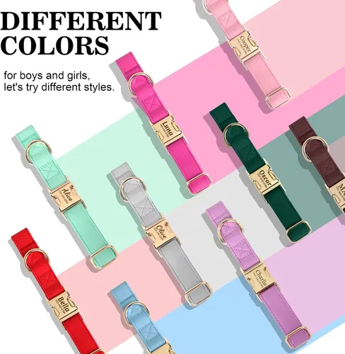 Vista 4 de Collares para perros personalizados de PET ARTIST, collar para perro grabado personalizado con etiqueta de nombre silenciosa, hebilla de liberación