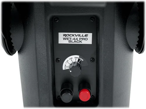 Vista 7 de Rockville WET-44 PRO Altavoces duales de montaje en pared de 4 pulgadas y 70 V, negro, giratorio de 4 vías, IPX55 para interiores y exteriores