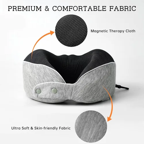 Vista 5 de Reidio Almohada de viaje de espuma viscoelástica para avión, diseño ergonómico, soporte para la cabeza, extraíble, lavable, súper suave, almohada
