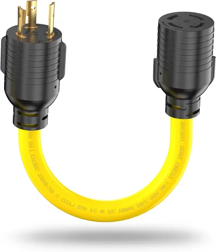 Vista 7 de Cable adaptador NEMA 5-15P a L14-30R, convertidor de bloqueo giratorio de 4 clavijas de 120 V a 30 amperios, interruptor de transferencia de enchufe