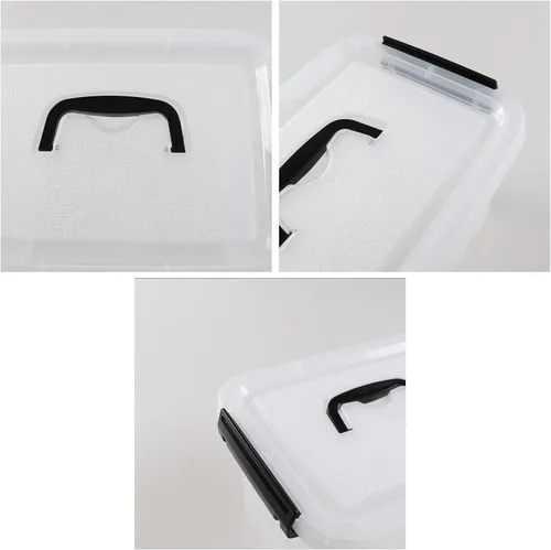 Vista 2 de Caja de almacenamiento Plastci de 6 cuartos de galón, contenedores de almacenamiento transparentes, juego de 4