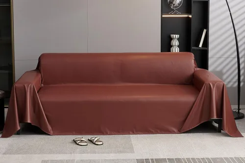 Vista 50 de vctops Fundas impermeables de piel sintética de PU para sofá seccional, funda de sofá vintage para perros, fundas de loveseat, funda de futón, funda