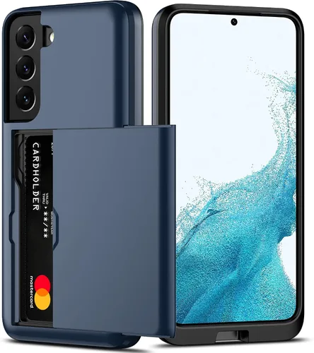 Vista 12 de Nvollnoe Funda para Samsung S22 con tarjetero 5G de 6.1 pulgadas, delgada, de doble capa, resistente, protector para Galaxy S22, funda con ranura