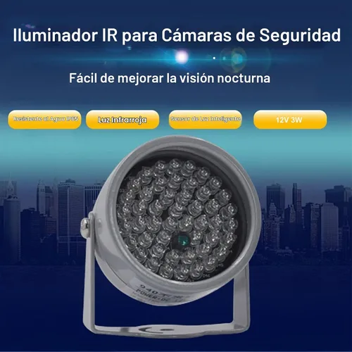 Vista 2 de ASHATA Luz infrarroja infrarroja IR de visión nocturna de 48 LED para cámara de seguridad CCTV y cámara IP, gran angular de 60°, a prueba de agua