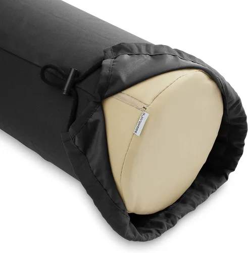 Vista 2 de Saloniture Funda de almohada cilíndrica de microfibra para cojines de mesa de masaje, 30 x 9 pulgadas con cierre de cordón, color negro