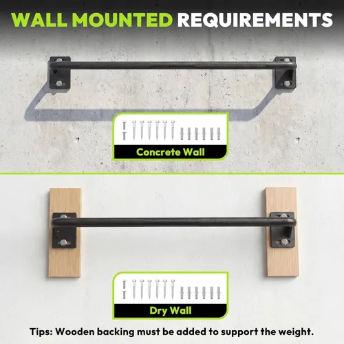 Vista 7 de HANDBODE Pull Up Bar for Doorway and Wall Mount - Chin Up Bars for Home Gym, 36‘’/52‘’ in Upper Body Workout Equipment with 500 lbs Capacity