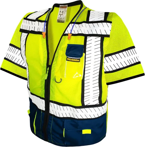 Vista 11 de KwikSafety - Chaleco de seguridad SHERIFF & SPECIALIST [Bolsillos de uso múltiple] Chaleco reflectante Clase 2 ANSI OSHA para hombres Negro (mangas)