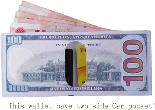 Vista 6 de Cartera con diseño de billetera de dólar de los Estados Unidos para hombre, libra esterlina de libras esterlinas, billetera de lona, billetera