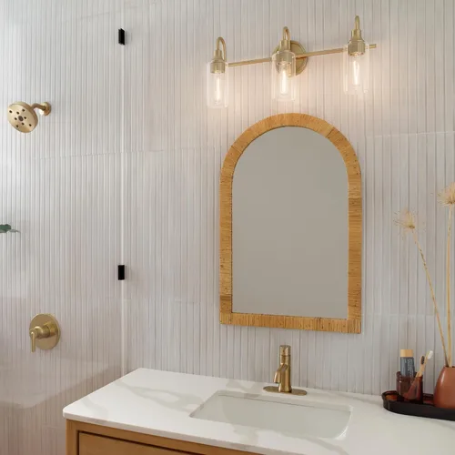 Vista 8 de Kichler Kavi - Lámpara de tocador de baño de 3 luces, bronce champán Champagne bronce