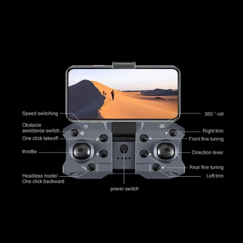 Vista 3 de Dron K6 con 3 cámaras HD, batería incorporada, cuadricóptero plegable para mayores de 14 años, vista en tiempo real, posicionamiento óptico
