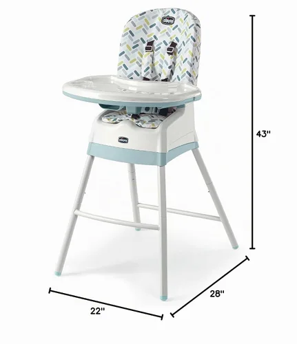 Vista 8 de Chicco Stack 1-2-3 Silla alta convertible multiusos para bebés y niños pequeños, arnés de 5 puntos y 3 posiciones reclinable, fácil de limpiar