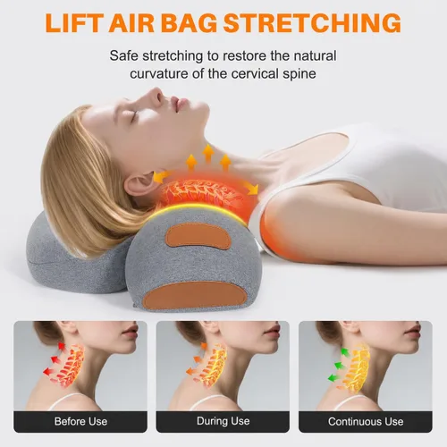 Vista 4 de 3-in-1 Neck Massage Pillow with Heat & Traction, Neck Hump Corrector
