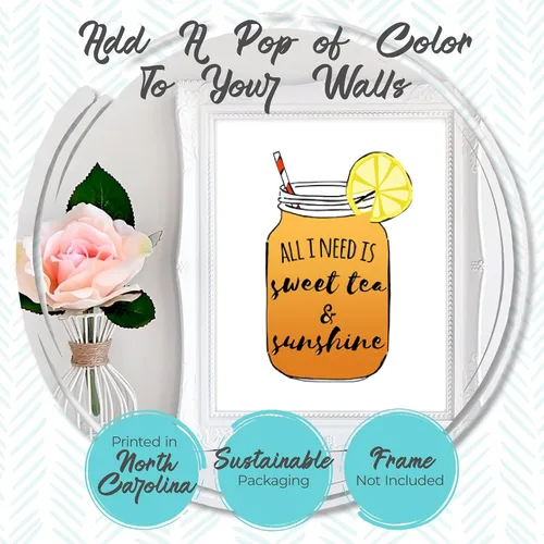 Vista 2 de Moonlight Makers Funny Wall Decor With Sayings, A Cup Of Tea Solves Everything (Cups), Funny Wall Art, Room Decor for Bedroom, Bathroom, Kitchen