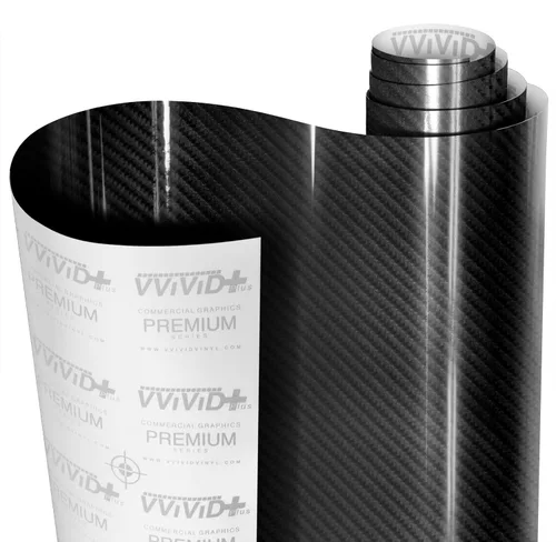 Vista 3 de VVIVID® Envoltura de vinilo fundido de fibra de carbono negra brillante de 3 capas con aspecto realista de fibra de carbono 3D (1/2 pies x 5 pies)