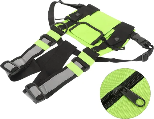 Vista 8 de Bolsa de arnés de radio en el pecho, radio universal de dos vías Walkie Talkie para buscar elementos esenciales, bolsa táctica Oxford para el pecho