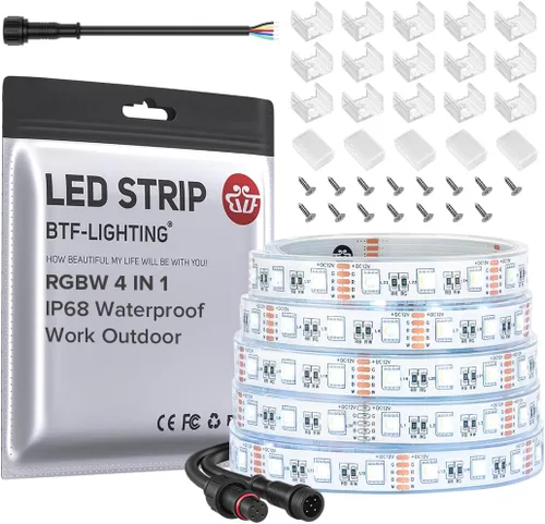Vista 16 de BTF-LIGHTING RGBW LED Strip Cool White 16.4ft 60LED DC12V UL Listed IP30 RGB+blanco frío