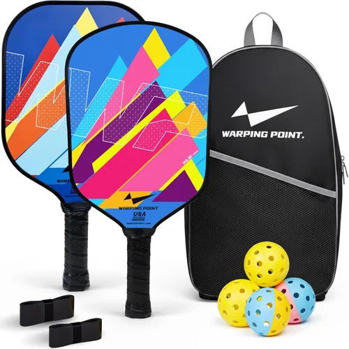 Vista 9 de Juego de 2 palas de pickleball de fibra de vidrio, duraderas y ligeras, aprobadas por USAPA, paquete de 2 raquetas de pickleball para mujeres