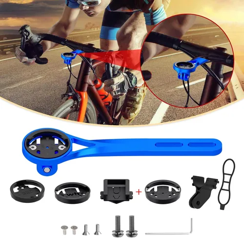 Vista 9 de Soporte frontal para computadora de ciclismo, soporte para computadora de bicicleta de aleación de aluminio, compatible con Garmin, Wahoo, Bryton