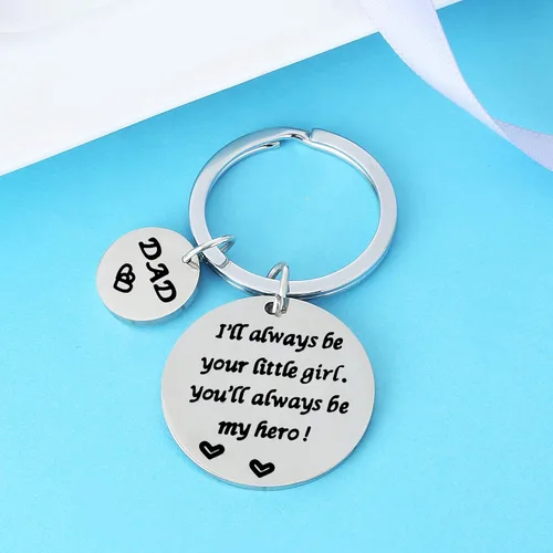 Vista 2 de Nimteve Regalos para papá de hijo, hija, papá, llavero para padre, etiquetas para papá, joyería para el día del padre, cumpleaños, Llavero Hero Dad