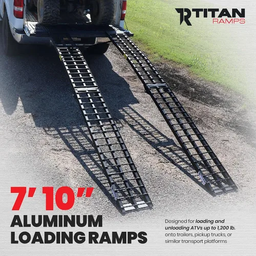 Vista 2 de Titan Ramps Par de rampas de carga para cuatriciclo hechas de aluminio, 8 pies (94 - S).