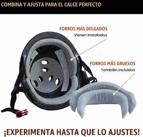 Vista 5 de Triple Eight El casco certificado Sweatsaver con visera para Roller Derby, Skateboarding y BMX Purpurina negra