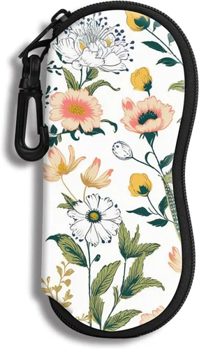 Vista 24 de Hion Sunglasses Case Ultra Light Neoprene Zipper Eyeglass Soft Case with Belt Clip